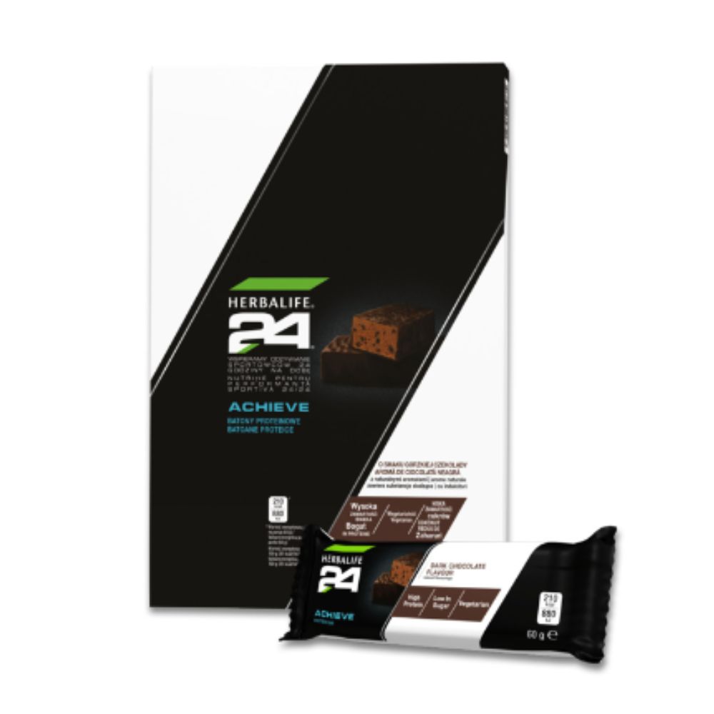 H24 ACHIEVE batony proteinowe o smaku gorzkiej czekolady, 6 sztuk