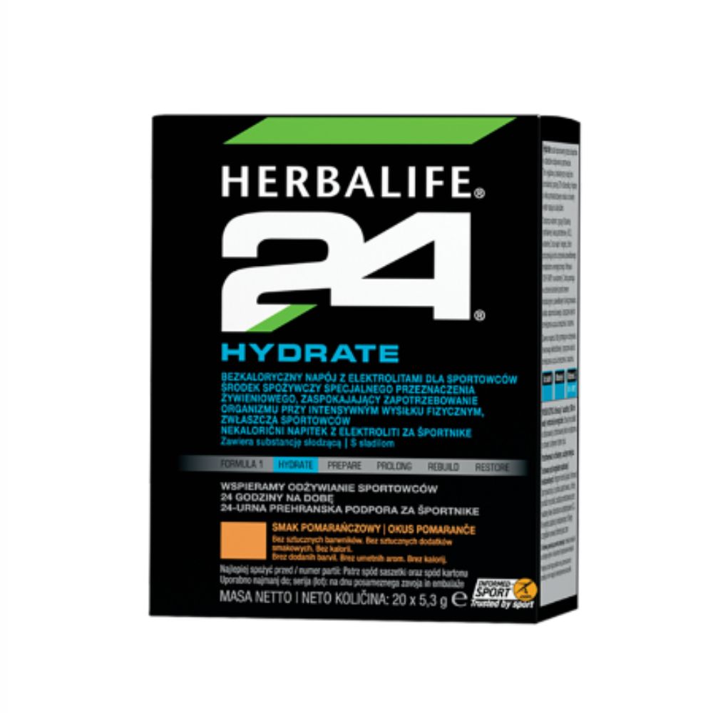 H24 Hydrate, smak pomarańczowy, 20 saszetek